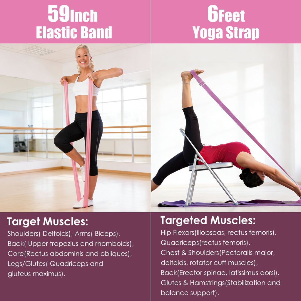 14-piece Pilates essentials kit with resistance bands and accessories