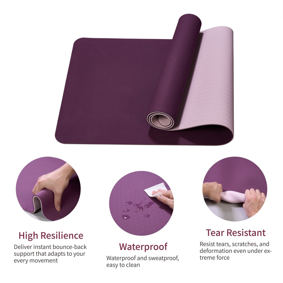 Purple non-slip TPE yoga mat product view